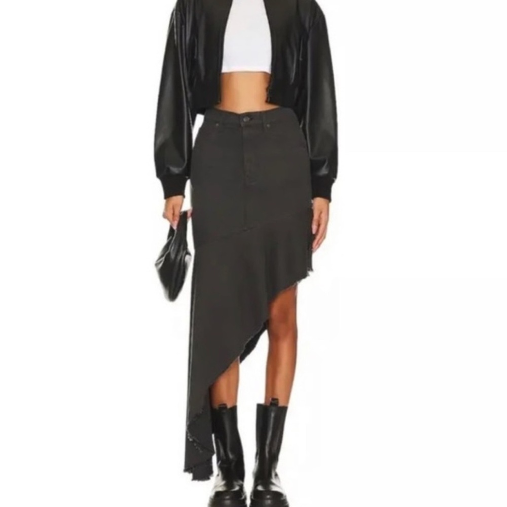 Mother Denim Skirt Black, New - Size 27